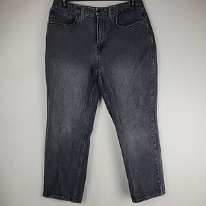 Good American Heritage Icon Straight Leg Womens Size 15 34x27 Black Distressed